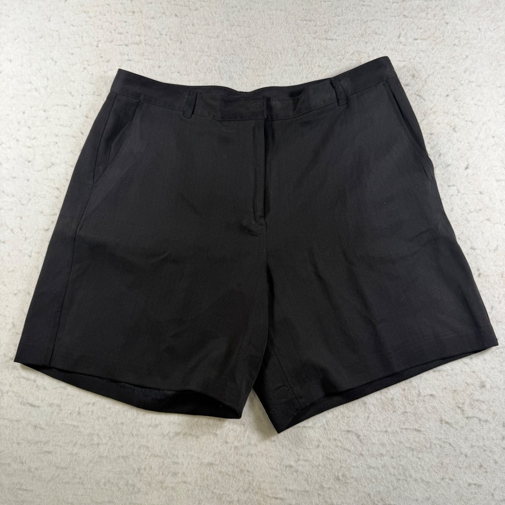 Tommy Bahama Womens 14 Black 100% Silk Herringbone Dress Shorts Resort Wear 3033